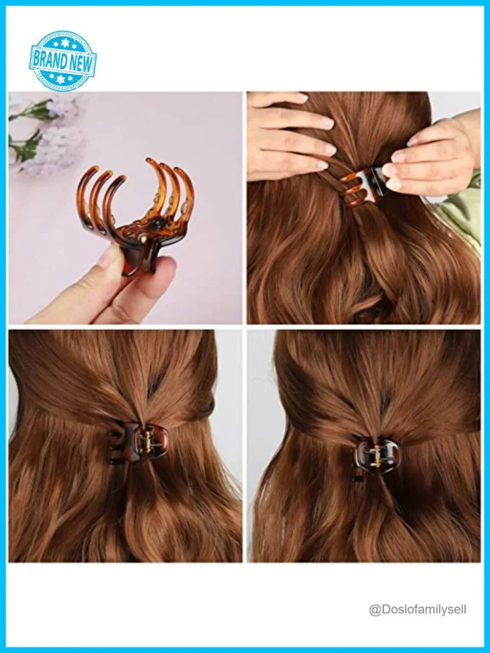 6 Acrylic Resin Hair Claw Clips for Thick Medium Hair Non-Slip